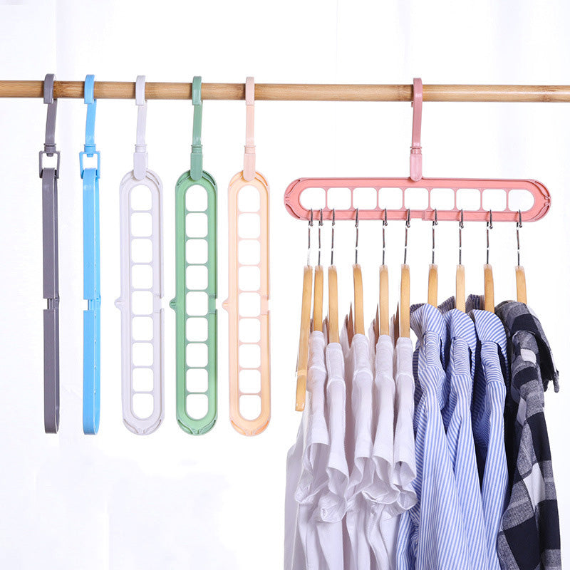 ✅Pack Of 6 Hangers ✅360 Rotating 9-Hole Magic Hanger - Multi-Function Space Saving Drying Clothes Storage Hanger