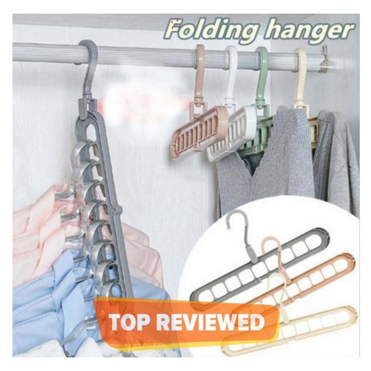 ✅Pack Of 6 Hangers ✅360 Rotating 9-Hole Magic Hanger - Multi-Function Space Saving Drying Clothes Storage Hanger