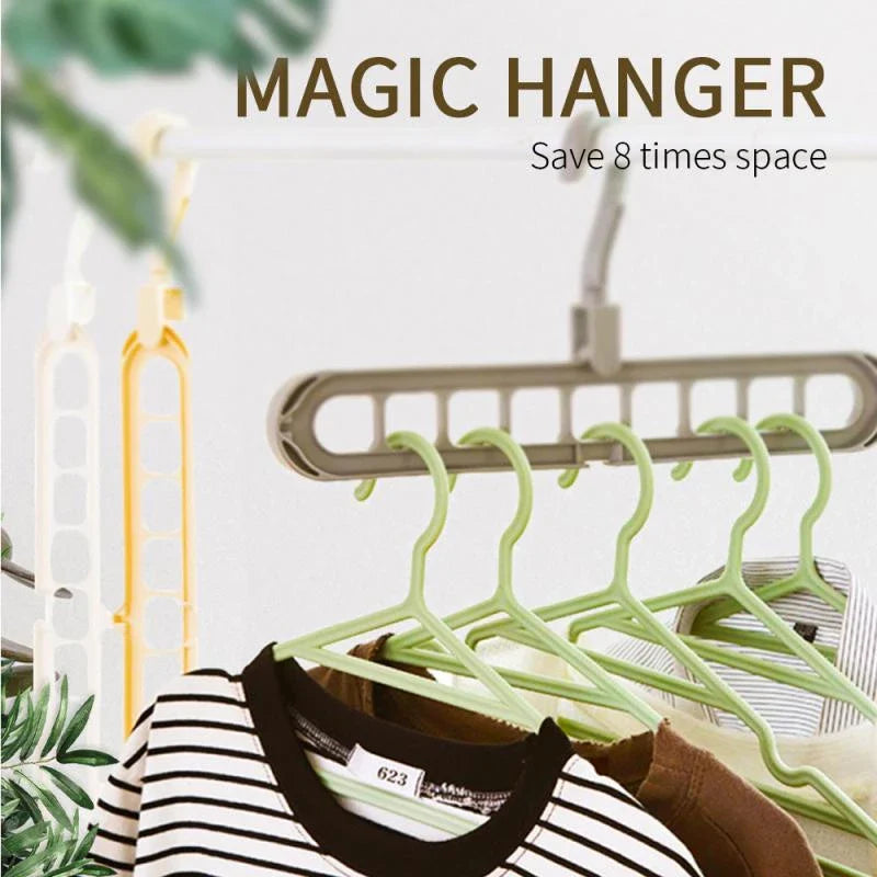 ✅Pack Of 6 Hangers ✅360 Rotating 9-Hole Magic Hanger - Multi-Function Space Saving Drying Clothes Storage Hanger