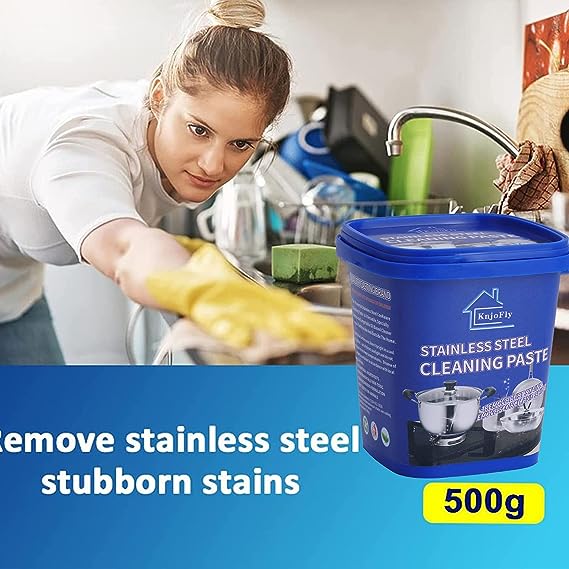 Powerful Stainless Steel Cookware Cleaning Paste Household Kitchen Cleaner Washing Pot Bottom Scale Strong Cream Detergent,Oven Cookware Cleaner