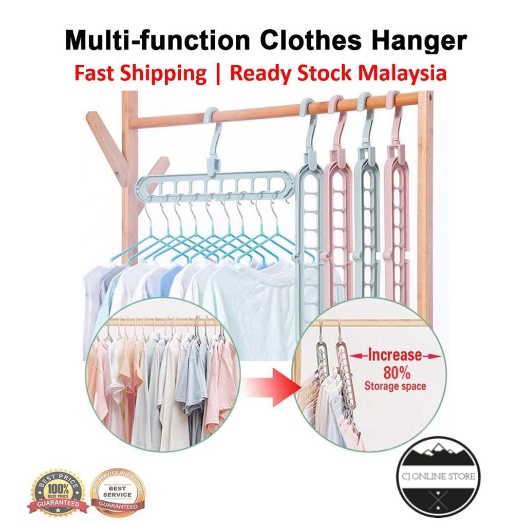 ✅Pack Of 6 Hangers ✅360 Rotating 9-Hole Magic Hanger - Multi-Function Space Saving Drying Clothes Storage Hanger