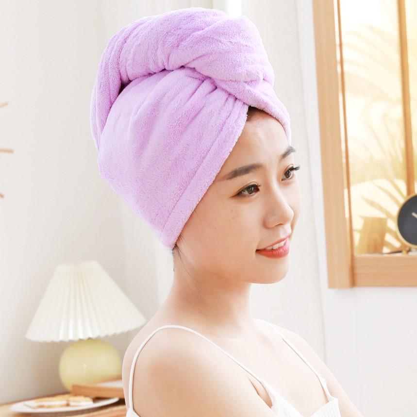 ( PACK OF 2 Towel ) Hair dryer Cap Towel , Microfiber Hair Towel Turban With Button