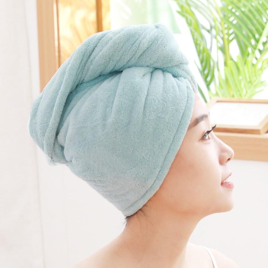 ( PACK OF 2 Towel ) Hair dryer Cap Towel , Microfiber Hair Towel Turban With Button